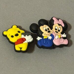 Walt Disney Crocs Jibbitz Shoe Charms Pair Lot Minnie Mouse Winnie Pooh Mickey